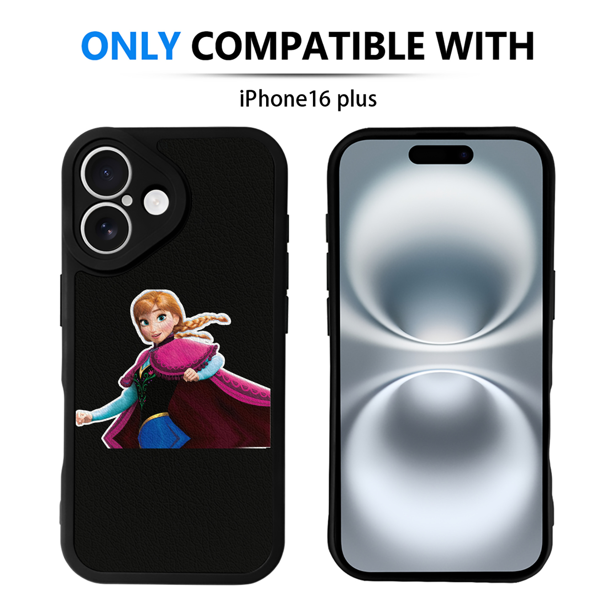 （画像用） アナと雪の女王 アンナ エルサ Frozen Anna Elsa 【iPhone 16シリーズ対応】シリコンスマホケース（レザー調） 材質：シリコン